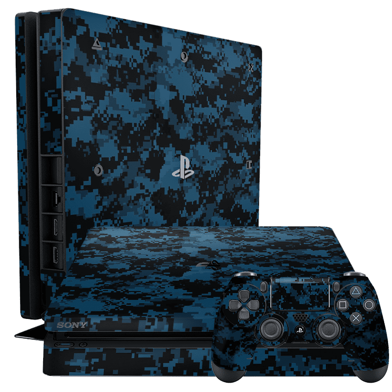Camuflado Azul Skin Playstation 4 Slim Xonebrand