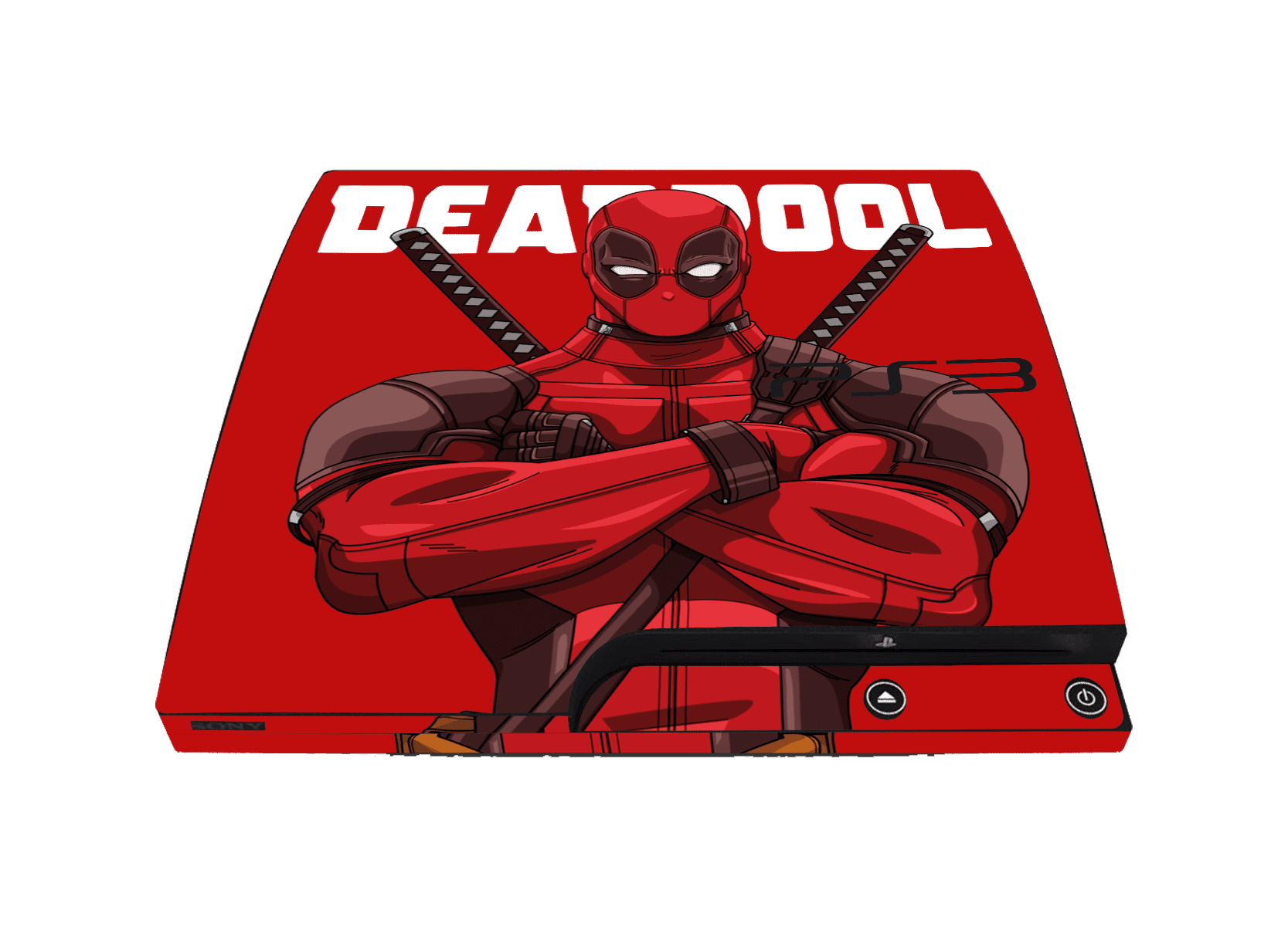 Deadpool Skin Playstation 3 Slim Xonebrand