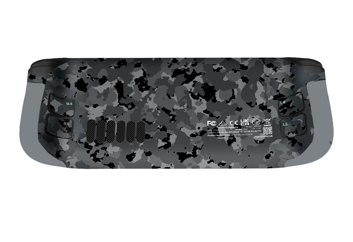 Black Camo Steam Deck Skin Xonebrand