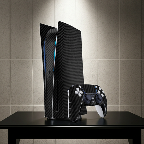 Fibra Carbono Negro Skin Playstation 5 Fat