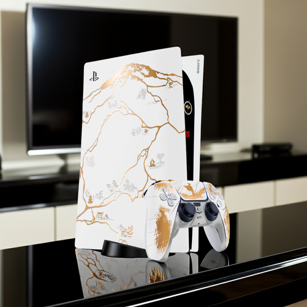 Edición Ghost of Yotei Dorado Skin Playstation 5 Fat